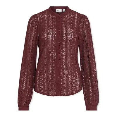 Vila Noos Chikka Lace Shirt L/S - Cabernet Blúzok Bordó