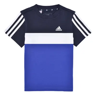 adidas Tiberio 3-Stripes Colorblock Cotton T-Shirt Rövid ujjú pólók Tengerész