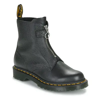 Dr. Martens 1460 Pascal Frnt Zip Black Wanama Black Milled Nappa Csizmák Fekete