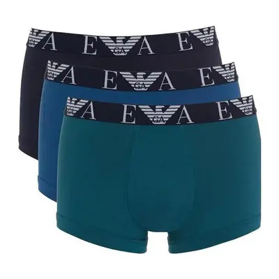 Emporio Armani Three Pack Logo Trunks Green/Blue/Black Boxerek Kék