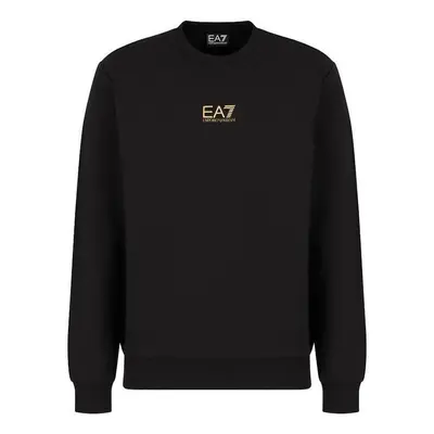 Ea7 Emporio Armani Identity Cotton Sweatshirt Black/Gold Pulóverek Fekete