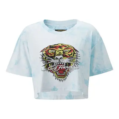 Ed Hardy Los tigre grop top turquesa Pólók / Galléros Pólók Kék