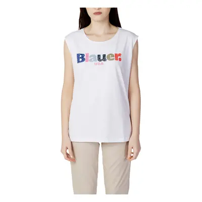 Blauer LOGO FRAMMENTATO 23SBLDH03283 Rövid ujjú pólók Fehér