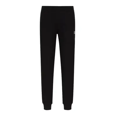 Ea7 Emporio Armani Logo Series Cotton Blend Joggers Black Futónadrágok / Melegítők Fekete