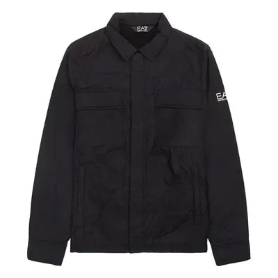 Ea7 Emporio Armani Chest Pocket Overshirt Jacket Black Dzsekik Fekete