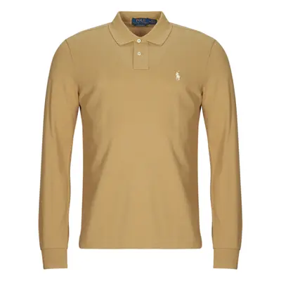 Polo Ralph Lauren POLO COUPE DROITE EN COTON BASIC MESH Hosszú ujjú galléros pólók Bézs