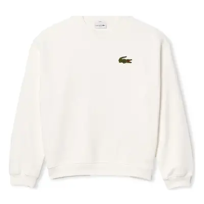 Lacoste Loose Fit Badge Accent Sweatshirt - Blanc Pulóverek Fehér