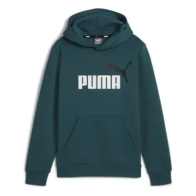 Puma ESS+ 2 COL BIG LOGO HOODIE FL Pulóverek Zöld