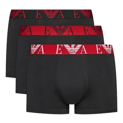 Emporio Armani 3 Pack Stretch Cotton Trunks Black Boxerek Fekete