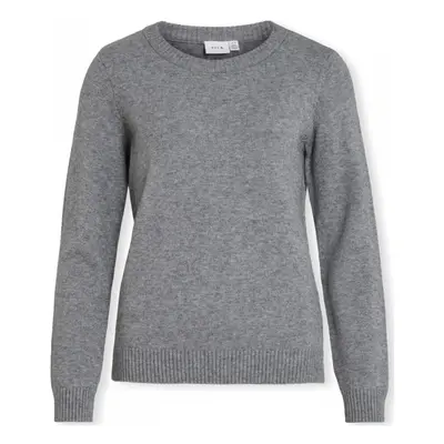 Vila Noos Ril O-Neck L/S - Medium Grey Pulóverek Szürke