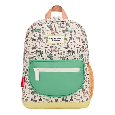 Hello Hossy Jungly Kids Backpack - Beige/Vert Opaline Hátitáskák Fehér