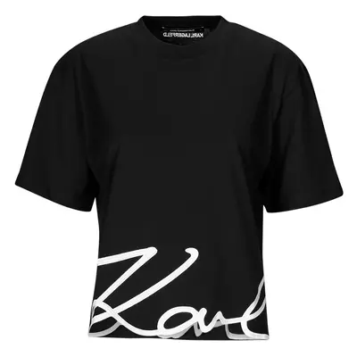 Karl Lagerfeld KARL SIGNATURE HEM T-SHIRT Rövid ujjú pólók Fekete