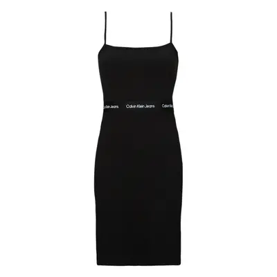 Calvin Klein Jeans LOGO ELASTIC STRAPPY DRESS Rövid ruhák Fekete