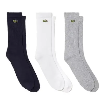 Lacoste Sport 3 Pack High Cut Socks Grey/White/Navy Zoknik Sokszínű