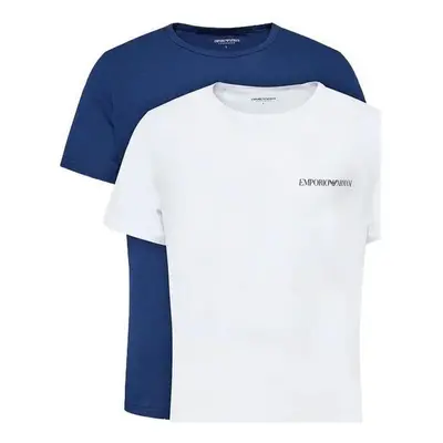 Emporio Armani Lounge 2 Pack Crew T-Shirts White/Blue Pólók / Galléros Pólók Fehér