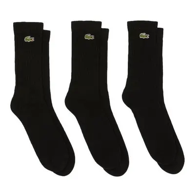 Lacoste Sport 3 Pack High Cut Socks Black/Black/Black Zoknik Fekete