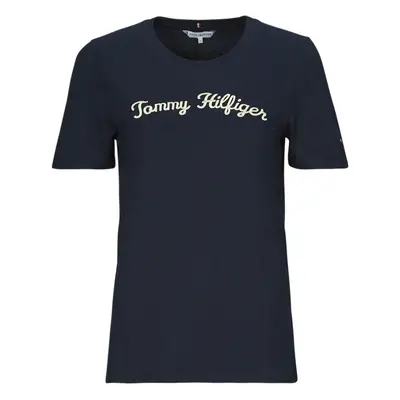 Tommy Hilfiger REG SCRIPT C-NK SS Rövid ujjú pólók Tengerész