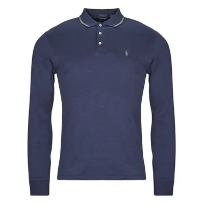 Polo Ralph Lauren POLO COUPE DROITE AJUSTEE EN PIMA COTON Hosszú ujjú galléros pólók Tengerész