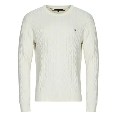 Tommy Hilfiger CLASSIC COTTON CABLE CREW NECK Pulóverek Fehér