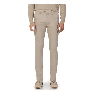 Borghese Firenze - Pantalone Elegante Twill - Fit Slim Nadrágok Bézs