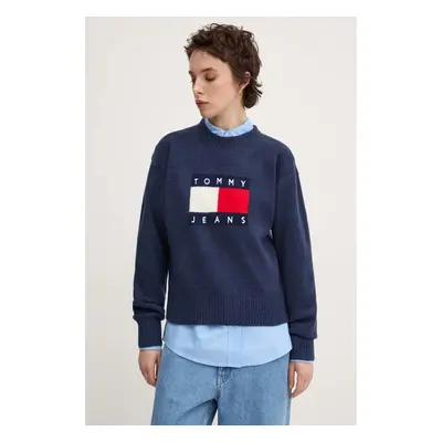 Tommy Jeans DW0DW18681 Pulóverek Kék