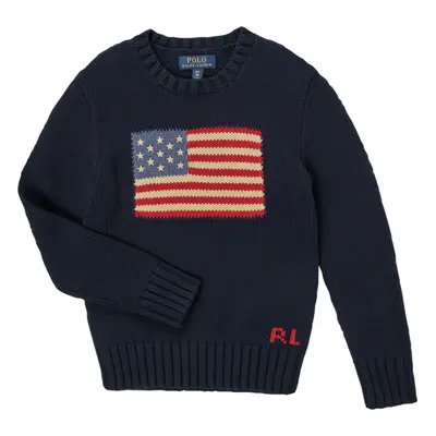 Polo Ralph Lauren FLAG CN SWTR-TOPS-SWEATER Pulóverek Tengerész