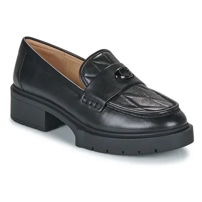 Coach LEAH QUILTED LEATHER LOAFER Mokkaszínek Fekete