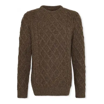 Barbour Knit Stowford Cable - Olive Pulóverek Barna