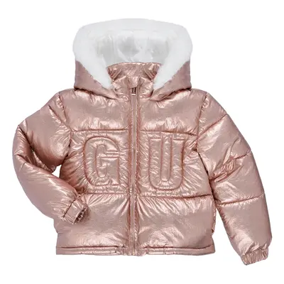 Guess HOODED PADDED LS PUFFER W/ZIP Steppelt kabátok Rózsaszín