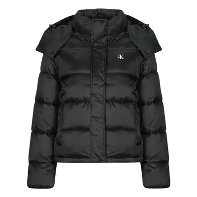 Calvin Klein Jeans SHINY MONOLOGO ND SHORT PUFFER Steppelt kabátok Fekete