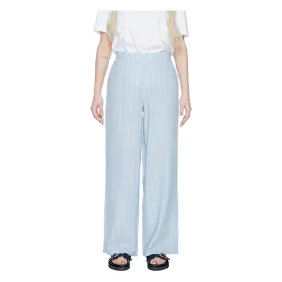 Vero Moda Vmmindy Mw Wide Pinstripe Linen 10304667 Lenge nadrágok Kék