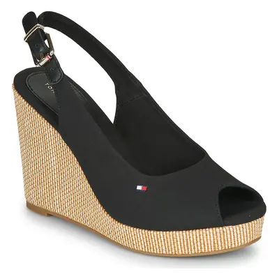 Tommy Hilfiger ICONIC ELENA SLING BACK WEDGE Szandálok / Saruk Fekete