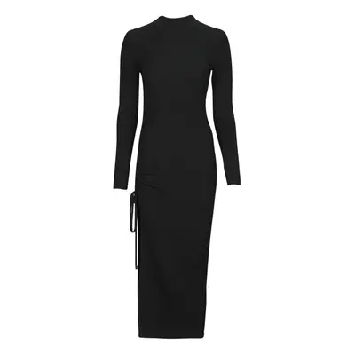 MICHAEL Michael Kors MERINO RUCHED MIDI DRESS Hosszú ruhák Fekete