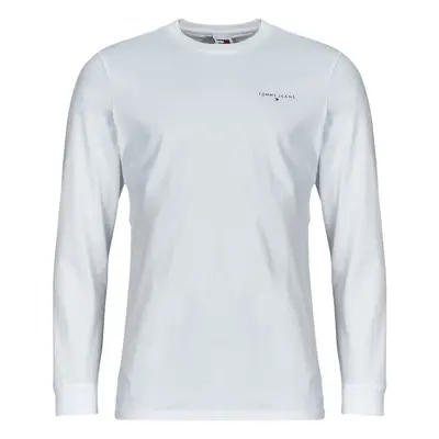 Tommy Jeans TJM SLIM LINEAR CHST L/S TEE EXT Hosszú ujjú pólók Fehér