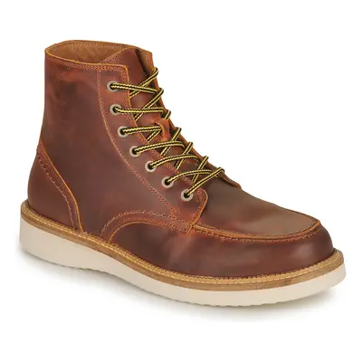 Selected SLHTEO NEW LEATHER MOC-TOE BOOT Csizmák Barna