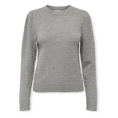 Only Katia Life Knit L/S - Medium Grey Melange Pulóverek Szürke