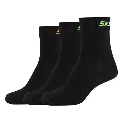 Skechers 3PPK Boys Mech Ventilation Socks Sport zoknik Fekete