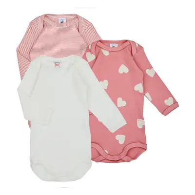 Petit Bateau BODY US ML COEUR PACK X3 Ruhák Rózsaszín