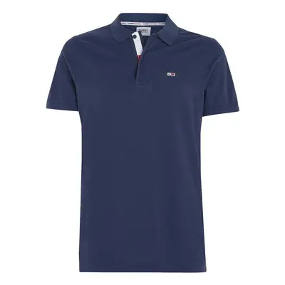 Tommy Jeans Slim Flag Placket Polo Shirt Twilight Navy Pólók / Galléros Pólók Kék