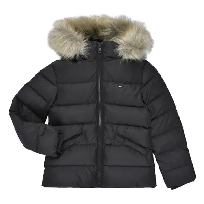 Tommy Hilfiger ESSENTIAL DOWN FUR HOOD JACKET Steppelt kabátok Fekete