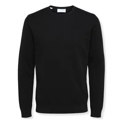 Selected Noos Berg Crew Knit - Black Pulóverek Fekete