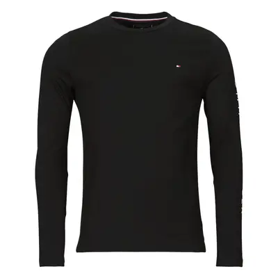 Tommy Hilfiger TOMMY LOGO LONG SLEEVE TEE Hosszú ujjú pólók Fekete