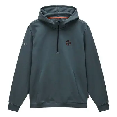 Napapijri Badge Quarter Zip Hoodie Green Urban Pulóverek Zöld