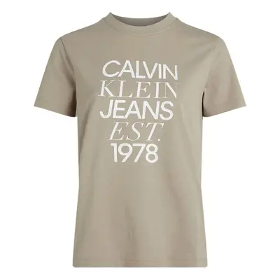 Calvin Klein Jeans J20J224910 Pólók / Galléros Pólók Bézs