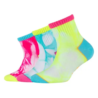 Skechers 3PPK Girls Casual Fancy Tie Die Socks Sport zoknik Sokszínű