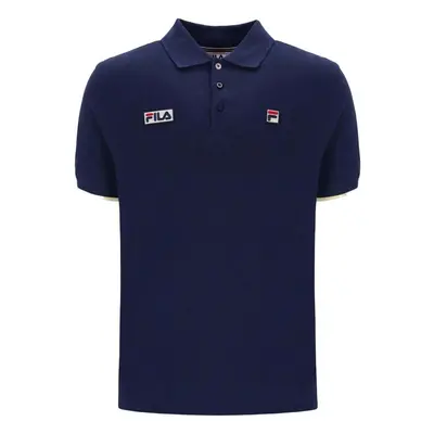 Fila Pablo Three Button Tipped Polo Shirt Navy/Lemonade Pólók / Galléros Pólók Kék