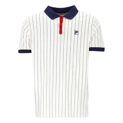 Fila BB1 Classic Striped Polo Shirt White/ Navy/ Red Pólók / Galléros Pólók Fehér