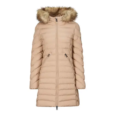 Superdry FUJI HOODED MID FAUSSE FOURRURE Steppelt kabátok Bézs