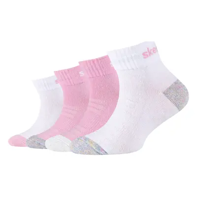 Skechers 4PPK Girls Mesh Ventilation Quarter Socks Sport zoknik Rózsaszín