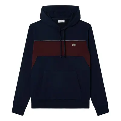 Lacoste Colour Block Fleece Hoodie Navy Blue/Bordeaux Pulóverek Kék